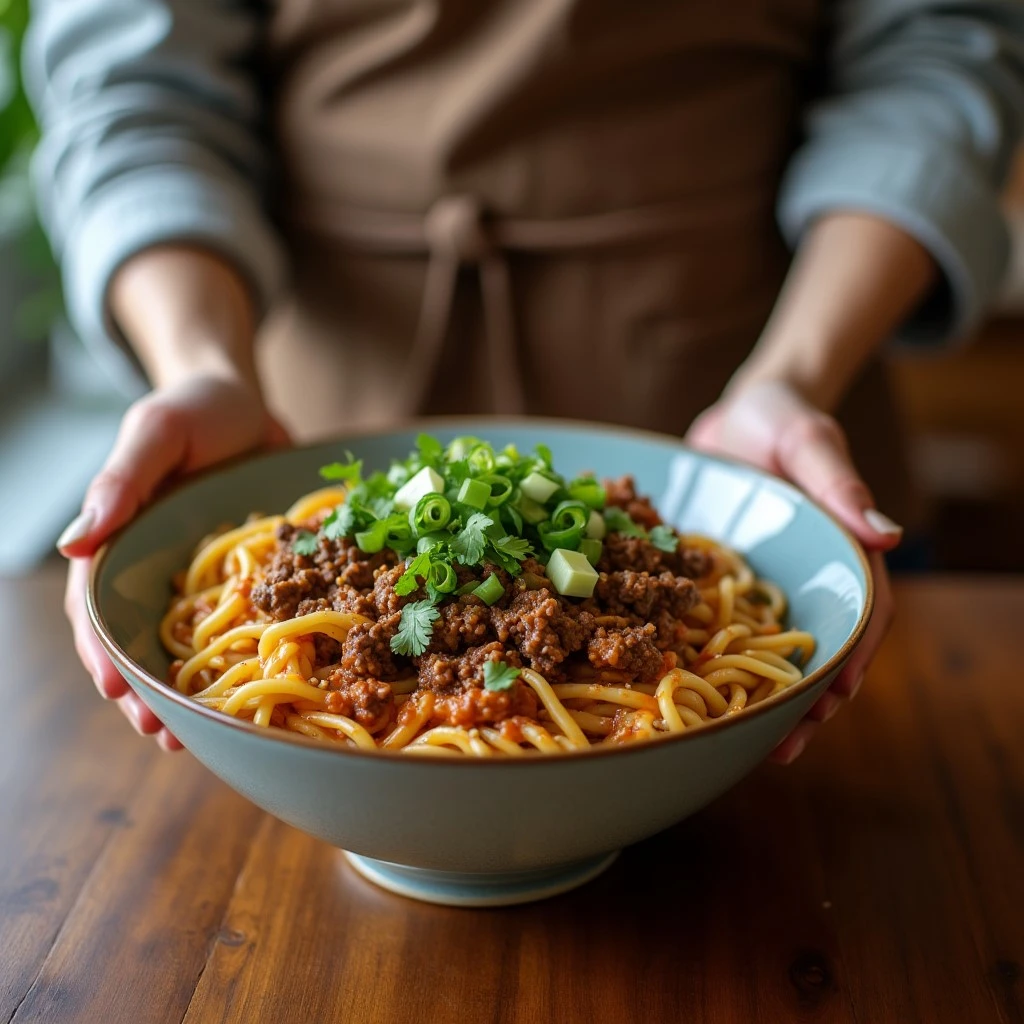 mongolian ground beef noodles